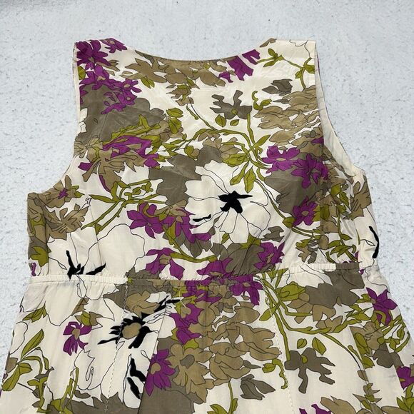 Ann Taylor LOFT Petites Women's 4P Silk Blend Floral A-Line Empire Waist Dress - Picture 10 of 11